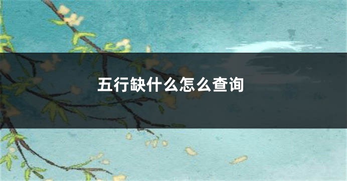五行缺什么怎么查询