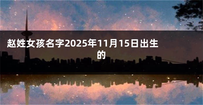 赵姓女孩名字2025年11月15日出生的