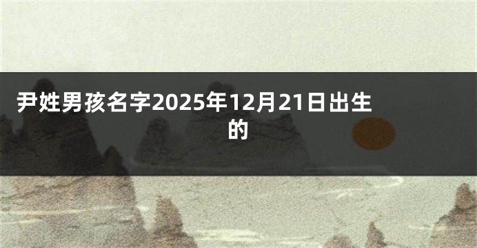 尹姓男孩名字2025年12月21日出生的