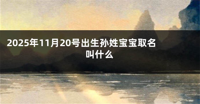 2025年11月20号出生孙姓宝宝取名叫什么