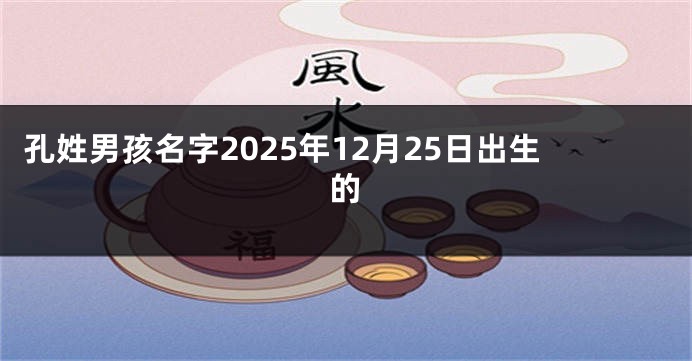 孔姓男孩名字2025年12月25日出生的