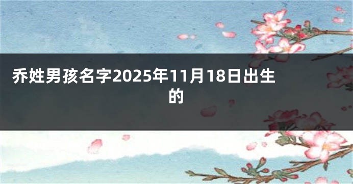 乔姓男孩名字2025年11月18日出生的