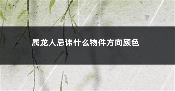 属龙人忌讳什么物件方向颜色