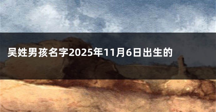 吴姓男孩名字2025年11月6日出生的