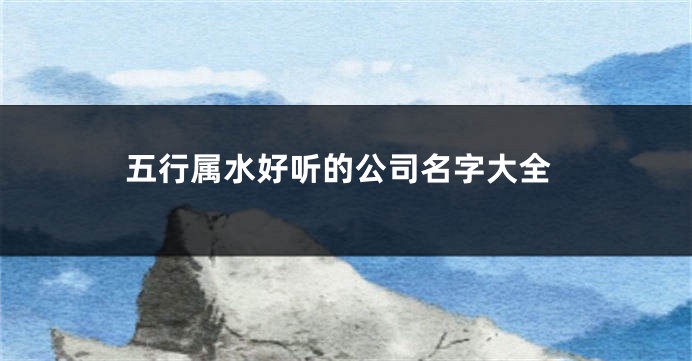 五行属水好听的公司名字大全