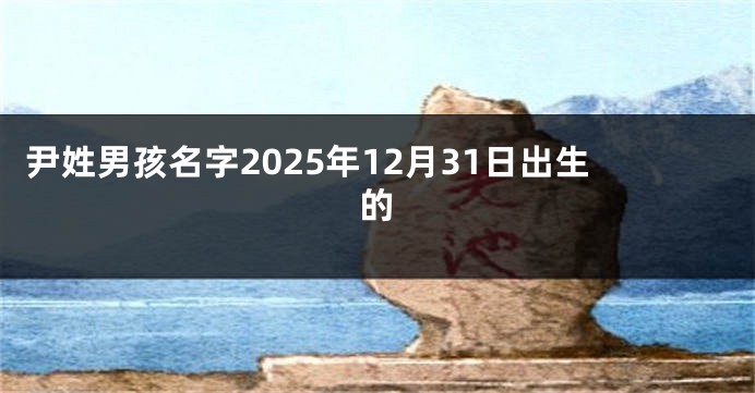 尹姓男孩名字2025年12月31日出生的