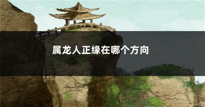 属龙人正缘在哪个方向