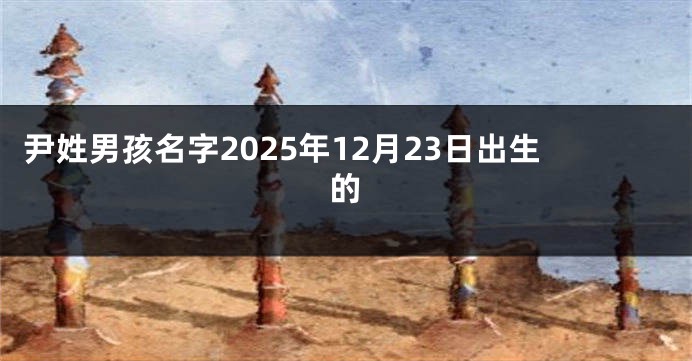 尹姓男孩名字2025年12月23日出生的