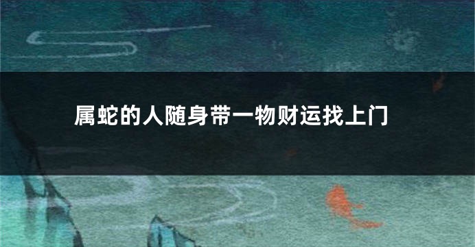 属蛇的人随身带一物财运找上门