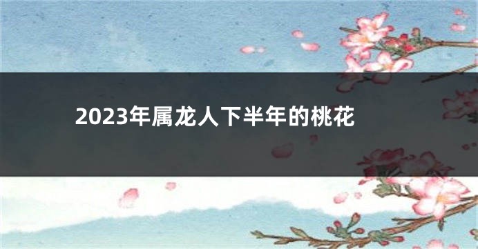 2023年属龙人下半年的桃花