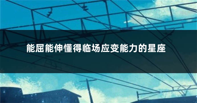能屈能伸懂得临场应变能力的星座