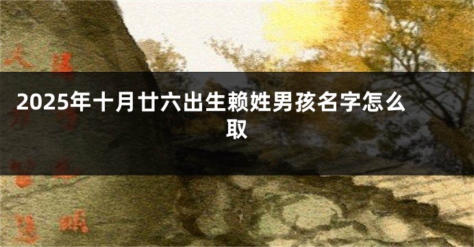 2025年十月廿六出生赖姓男孩名字怎么取