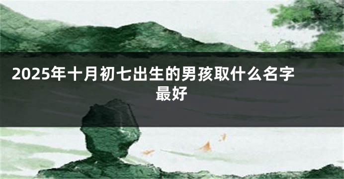 2025年十月初七出生的男孩取什么名字最好