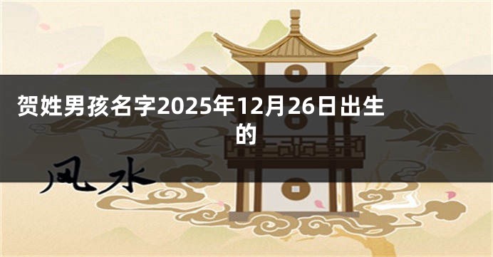 贺姓男孩名字2025年12月26日出生的