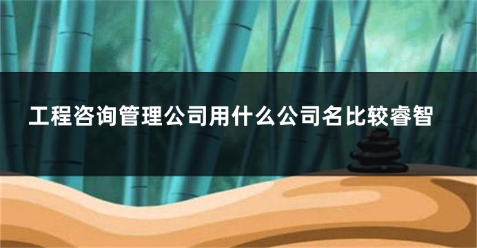 工程咨询管理公司用什么公司名比较睿智