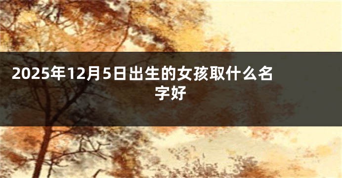 2025年12月5日出生的女孩取什么名字好