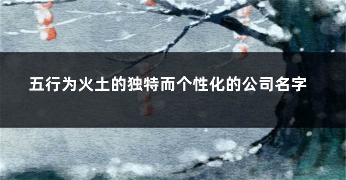五行为火土的独特而个性化的公司名字