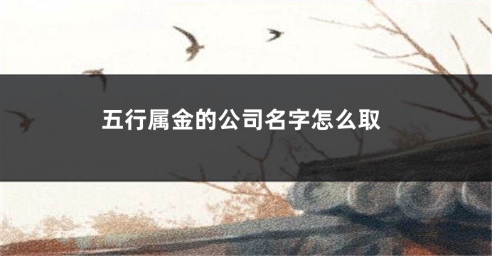 五行属金的公司名字怎么取