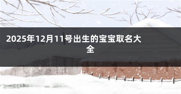 2025年12月11号出生的宝宝取名大全