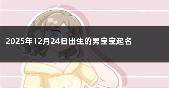 2025年12月24日出生的男宝宝起名