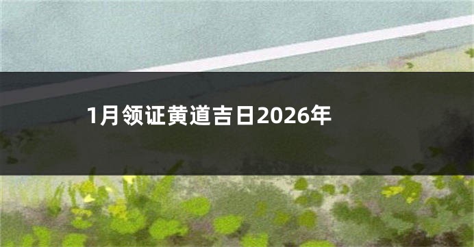 1月领证黄道吉日2026年