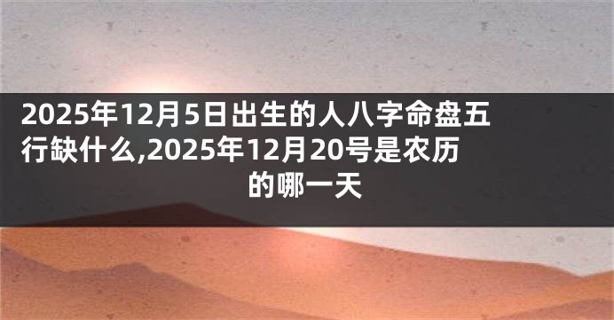 2025年12月5日出生的人八字命盘五行缺什么,2025年12月20号是农历的哪一天
