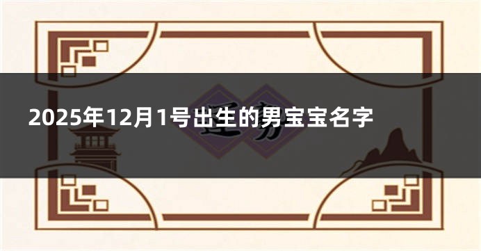 2025年12月1号出生的男宝宝名字