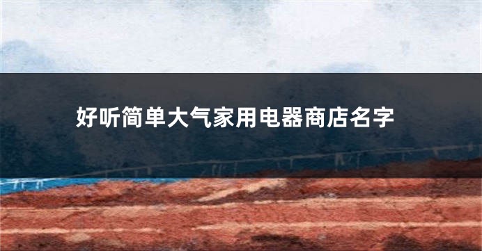 好听简单大气家用电器商店名字