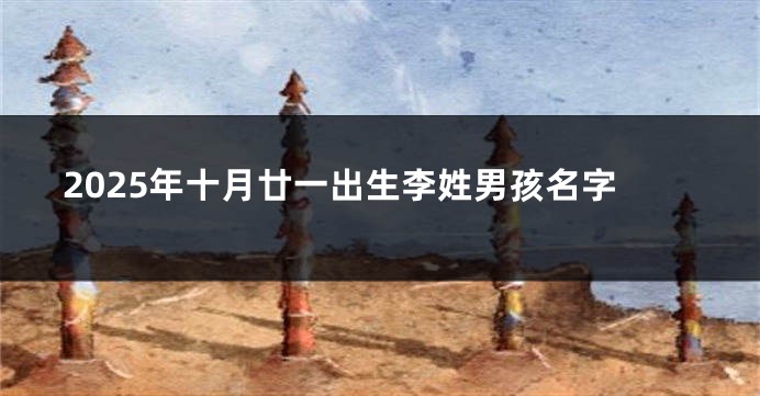 2025年十月廿一出生李姓男孩名字