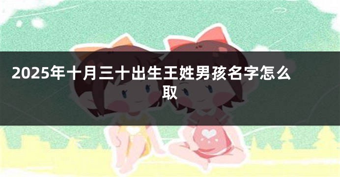 2025年十月三十出生王姓男孩名字怎么取
