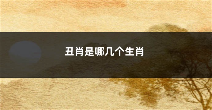 丑肖是哪几个生肖