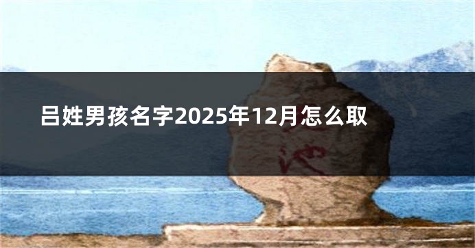 吕姓男孩名字2025年12月怎么取