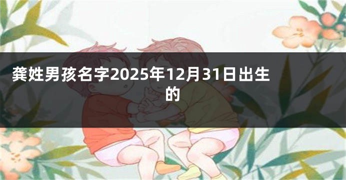 龚姓男孩名字2025年12月31日出生的