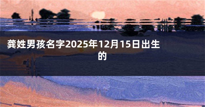 龚姓男孩名字2025年12月15日出生的