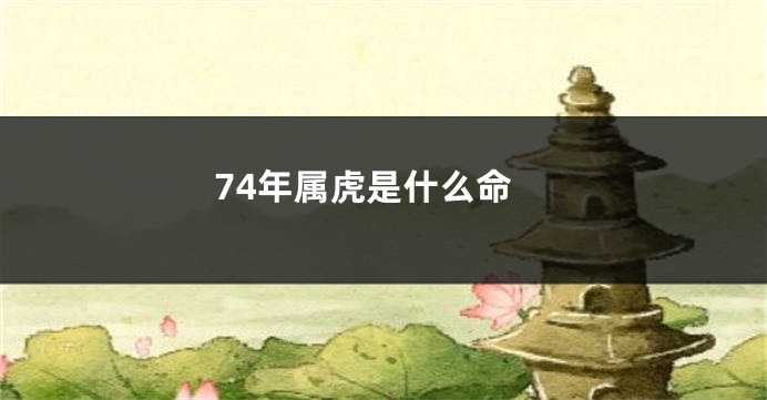 74年属虎是什么命