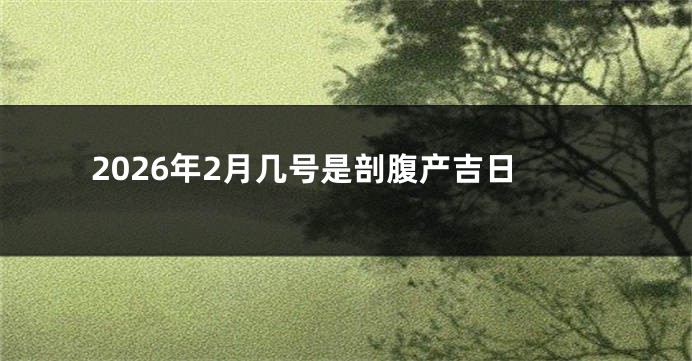 2026年2月几号是剖腹产吉日