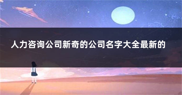 人力咨询公司新奇的公司名字大全最新的