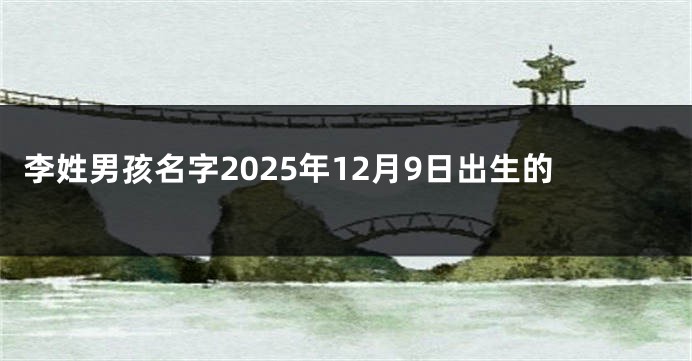 李姓男孩名字2025年12月9日出生的
