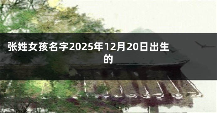 张姓女孩名字2025年12月20日出生的