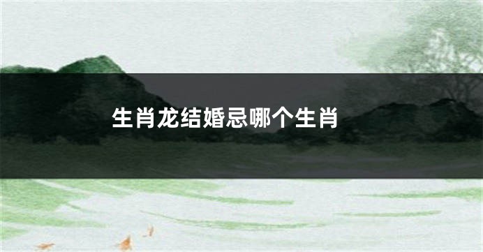生肖龙结婚忌哪个生肖