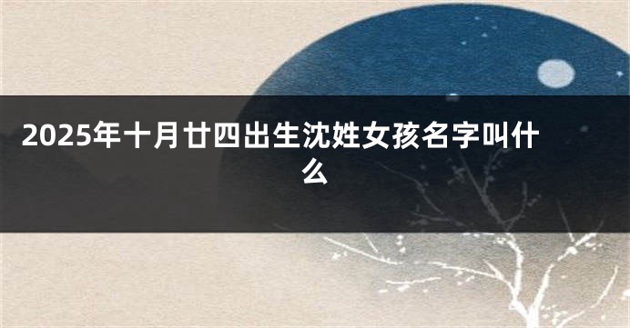 2025年十月廿四出生沈姓女孩名字叫什么