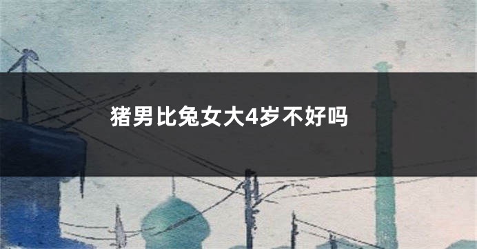 猪男比兔女大4岁不好吗