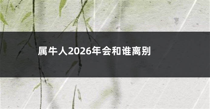 属牛人2026年会和谁离别