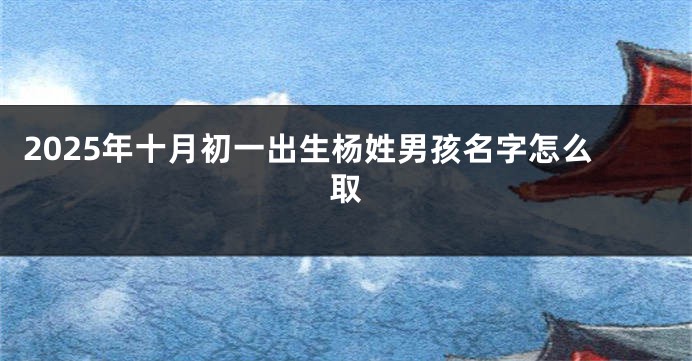 2025年十月初一出生杨姓男孩名字怎么取