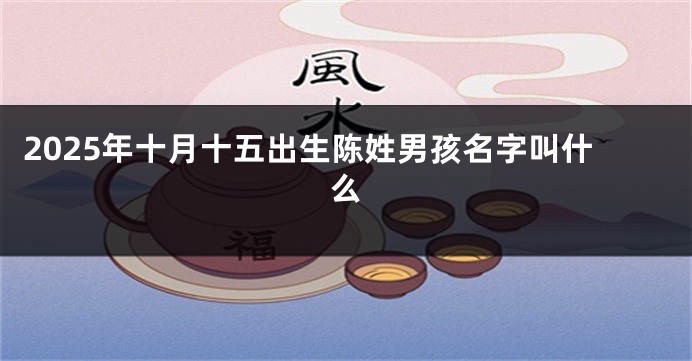 2025年十月十五出生陈姓男孩名字叫什么