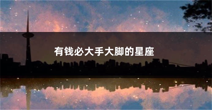 有钱必大手大脚的星座