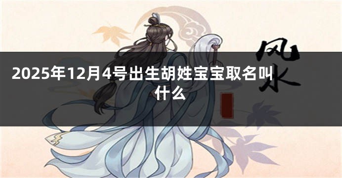 2025年12月4号出生胡姓宝宝取名叫什么