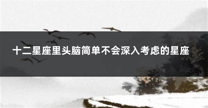 十二星座里头脑简单不会深入考虑的星座