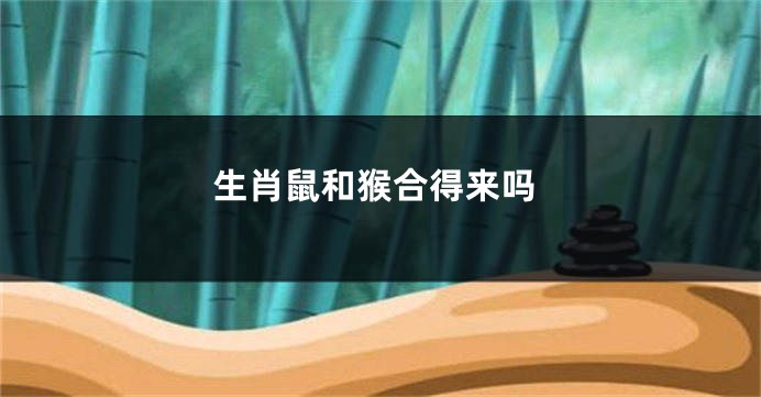 生肖鼠和猴合得来吗