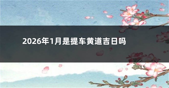2026年1月是提车黄道吉日吗